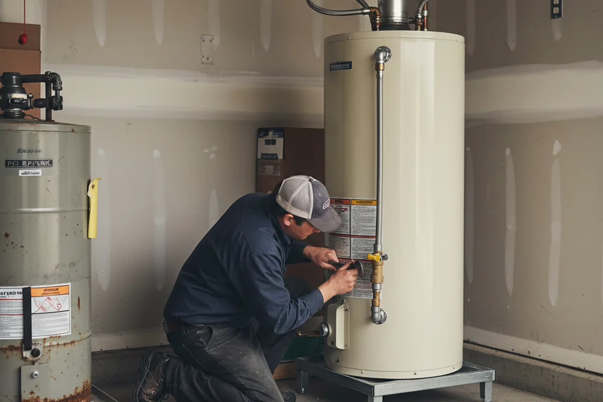 Water heater and shutoff valve replacement in Winfield